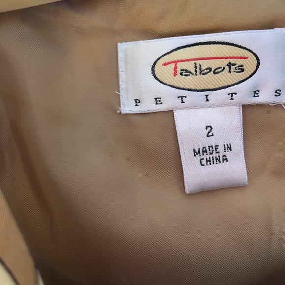 Talbots petite safari themed sheath dress size 2 - Picture 3 of 4